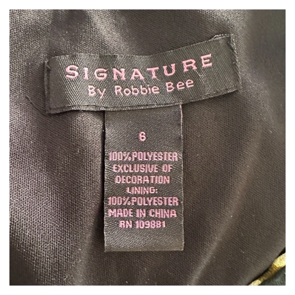 ROBBIE BEE Signature Women’s Sleeveless Dress Size 6 Floral Beaded Pleated Bust - Picture 7 of 8